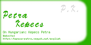 petra kepecs business card